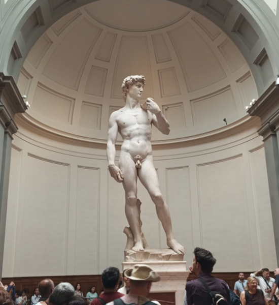 'El David' de Miguel Ángel en la Galería de la Academia. (Florencia).