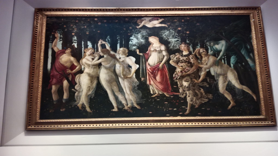 'Alegoría de la primavera' de Botticelli en la Galeria Uffizi.